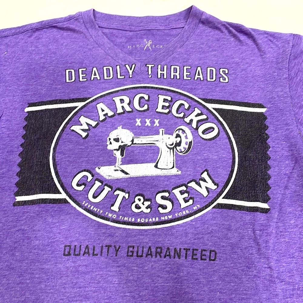 ￼ vintage Y2K, Mark echo purple V-neck T-shirt